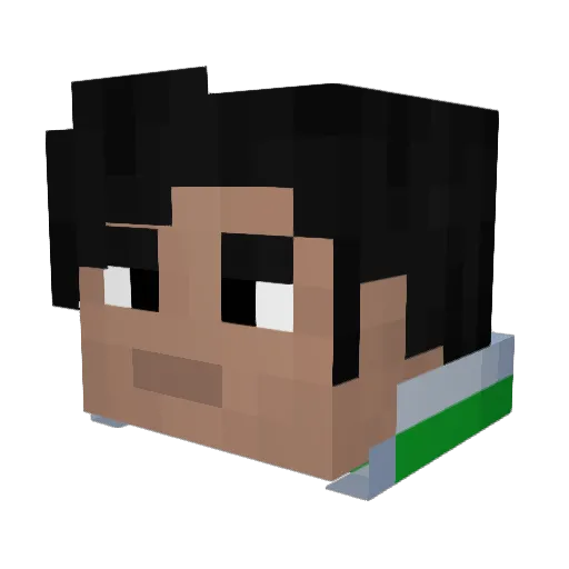Rismu Minecraft avatar head, 3D render