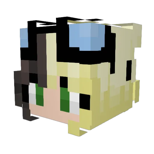 RissGrl Minecraft avatar head, 3D render