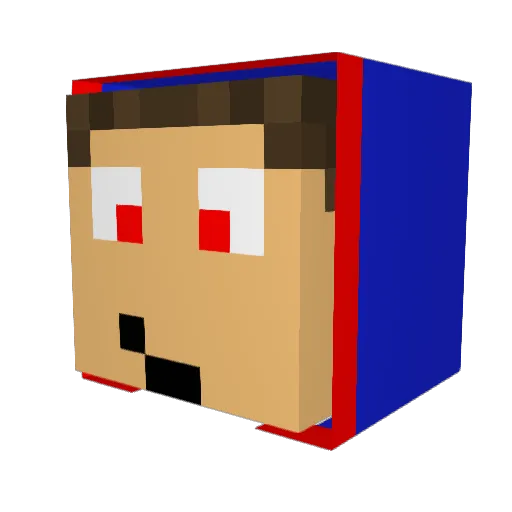 Rissac Minecraft avatar head, 3D render