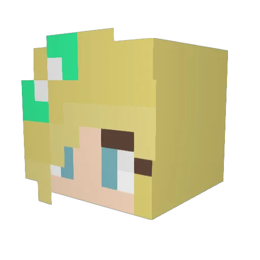 Rissiroo12 Minecraft avatar head, 3D render