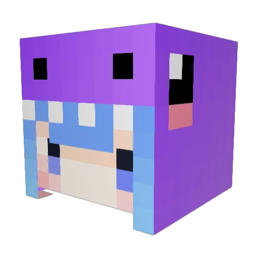 RisuBaby Minecraft avatar head, 3D render