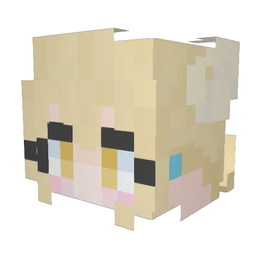 Risuuuu Minecraft avatar head, 3D render