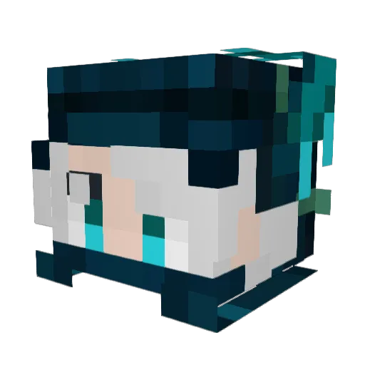 Ritasumi Minecraft avatar head, 3D render