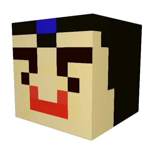 Ritey Minecraft avatar head, 3D render