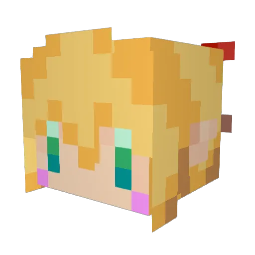 Ritia Minecraft avatar head, 3D render