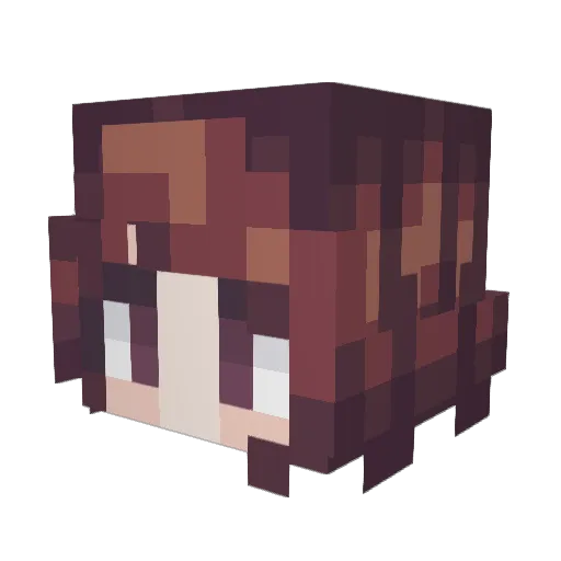 Ritsuu Minecraft avatar head, 3D render