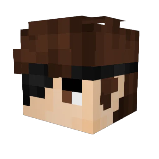 Rituruz Minecraft avatar head, 3D render