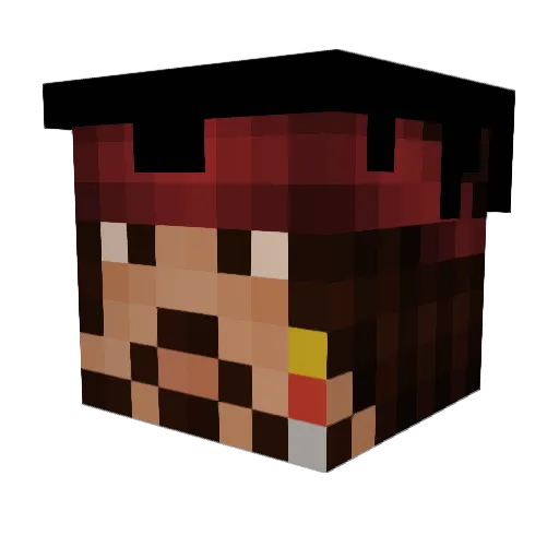 Ritzaroni Minecraft avatar head, 3D render