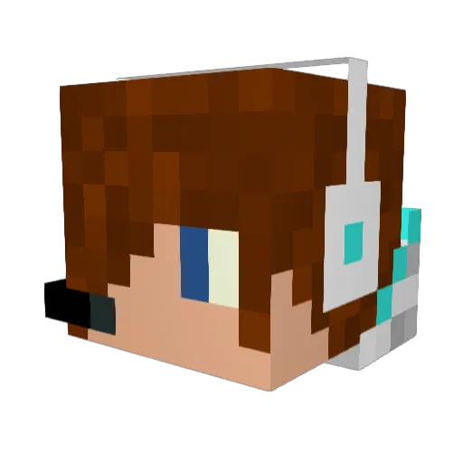 RiuK000 Minecraft avatar head, 3D render
