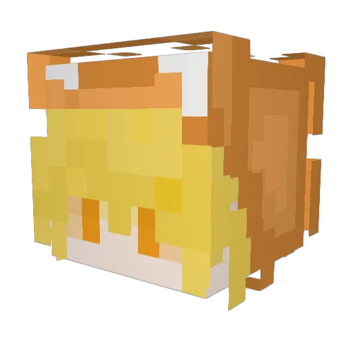 Riuqui Minecraft avatar head, 3D render
