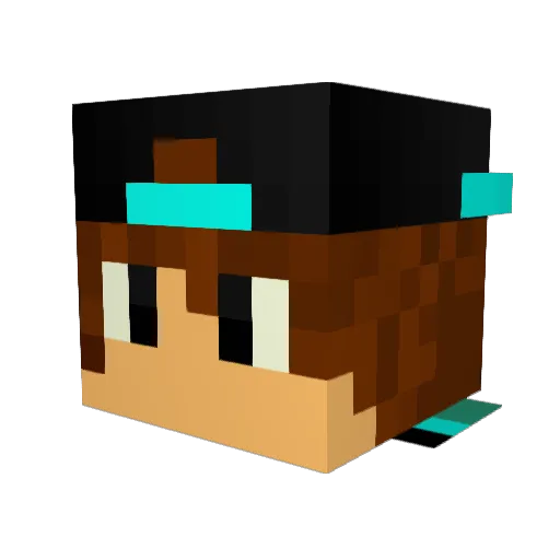 Riushin Minecraft avatar head, 3D render