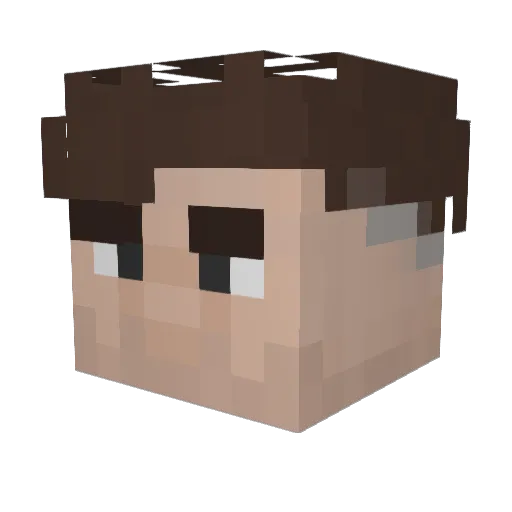 Rivajhus Minecraft avatar head, 3D render