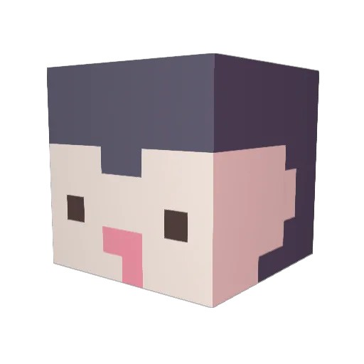 RiverLin_ Minecraft avatar head, 3D render