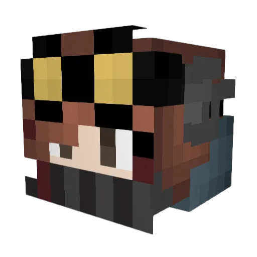 RiverSheWolf Minecraft avatar head, 3D render