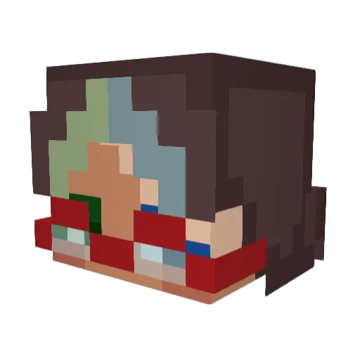 RiverTheLiver Minecraft avatar head, 3D render