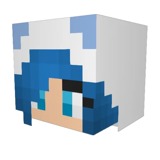 Riverie Minecraft avatar head, 3D render