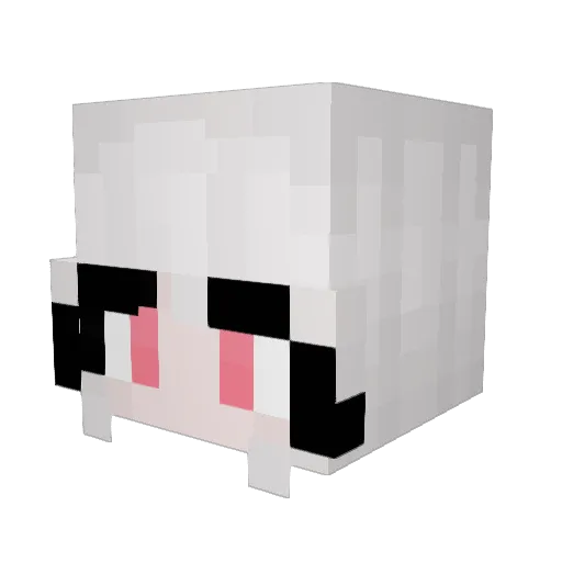 RivrRabbit Minecraft avatar head, 3D render