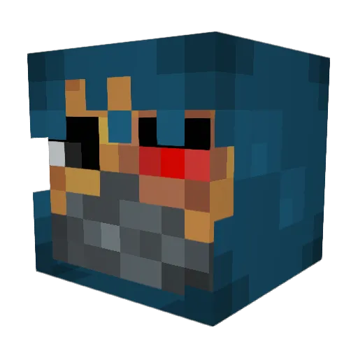 Rivvvers Minecraft avatar head, 3D render
