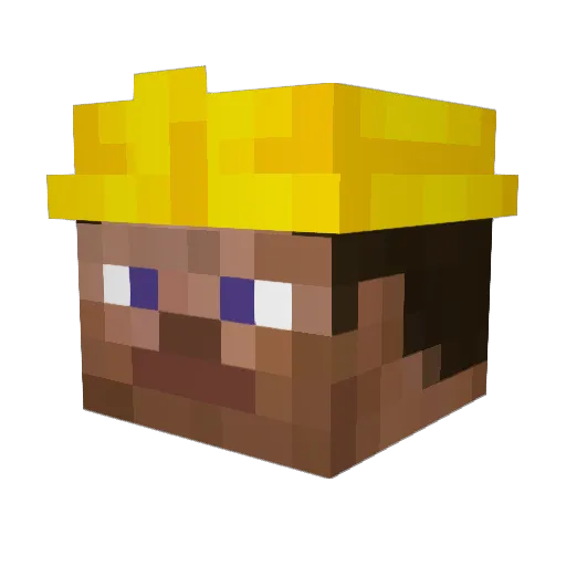 Riwsaga Minecraft avatar head, 3D render