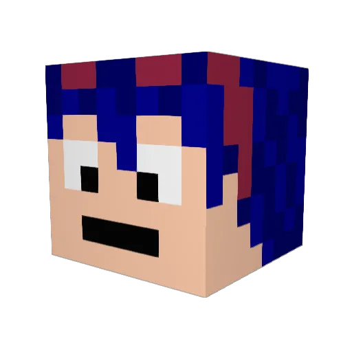 RixenVS Minecraft avatar head, 3D render