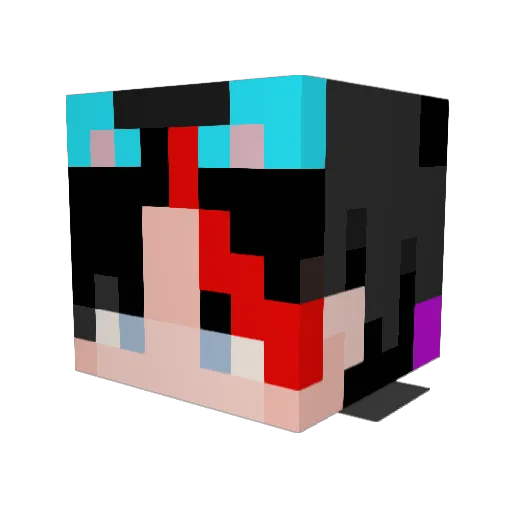 Rixgrlraven Minecraft avatar head, 3D render