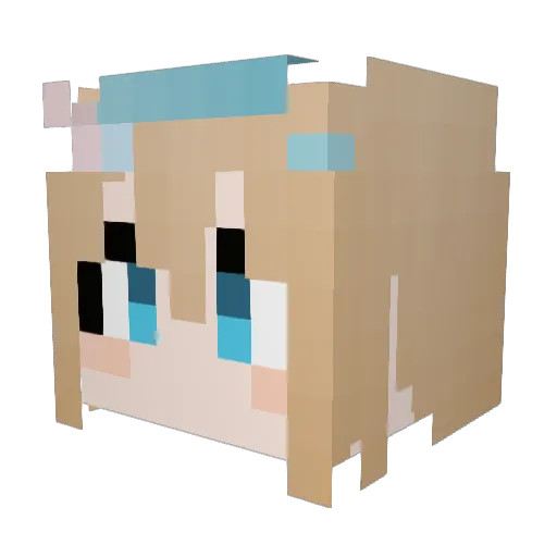 Rixifelt Minecraft avatar head, 3D render