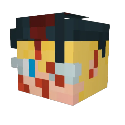 Rixu1 Minecraft avatar head, 3D render