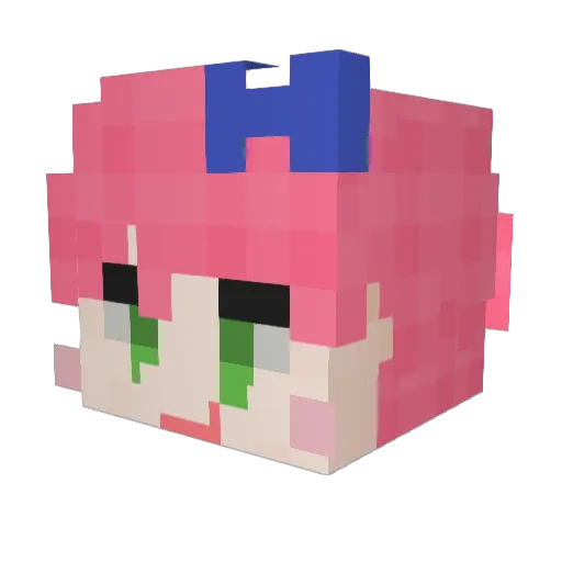 Riyun Minecraft avatar head, 3D render