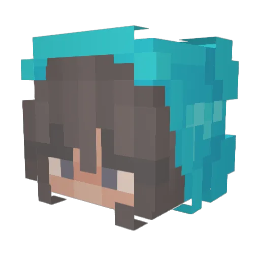 Riyushi Minecraft avatar head, 3D render