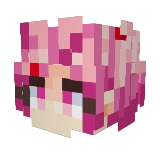 Riz_endless Minecraft avatar head, 3D render