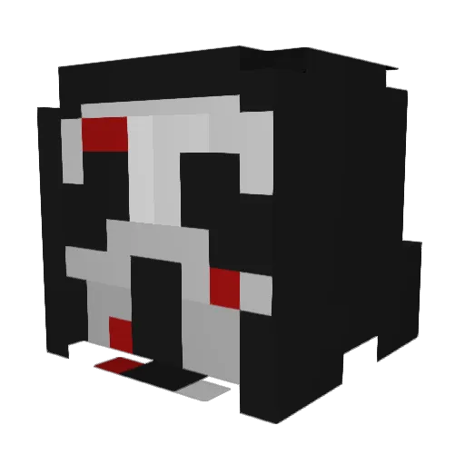 Rizamon Minecraft avatar head, 3D render