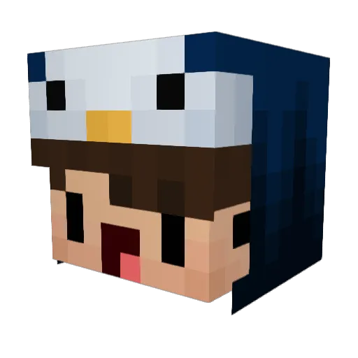 RizePengu Minecraft avatar head, 3D render