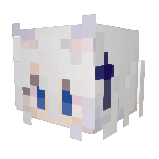 RizeVtuber Minecraft avatar head, 3D render