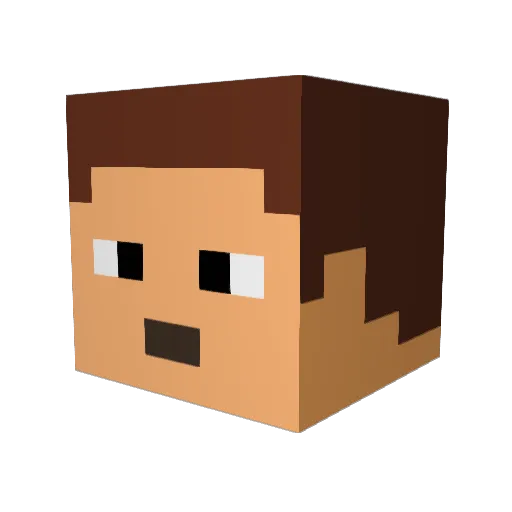 Rizek_man Minecraft avatar head, 3D render