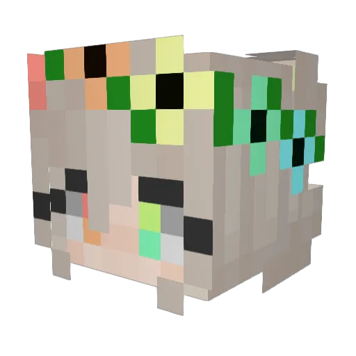 Rizelle Minecraft avatar head, 3D render