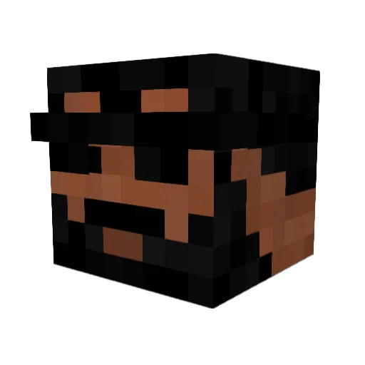 Rizou Minecraft avatar head, 3D render