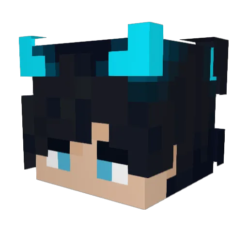 Rk_A_A_A Minecraft avatar head, 3D render