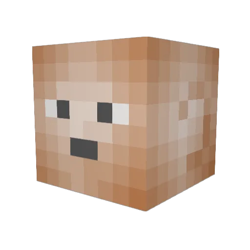 Rkanto Minecraft avatar head, 3D render