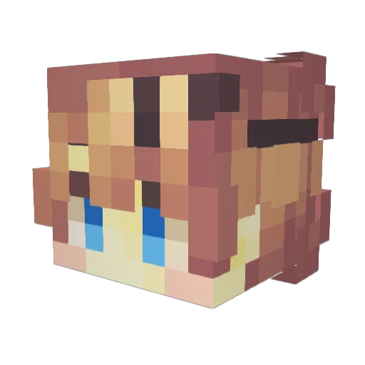 Rkmen Minecraft avatar head, 3D render