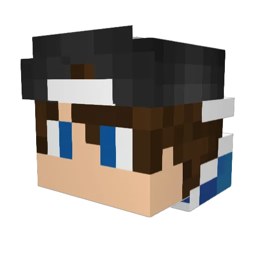 Rkzzz Minecraft avatar head, 3D render