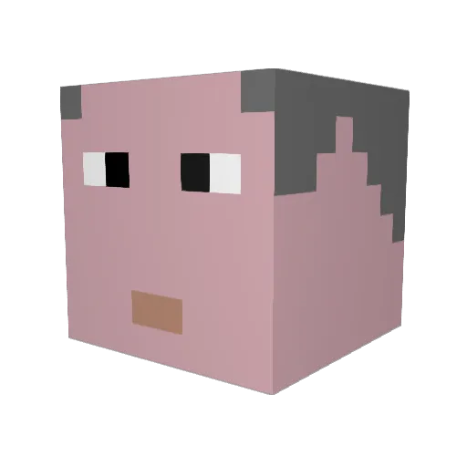 RlCKERT Minecraft avatar head, 3D render