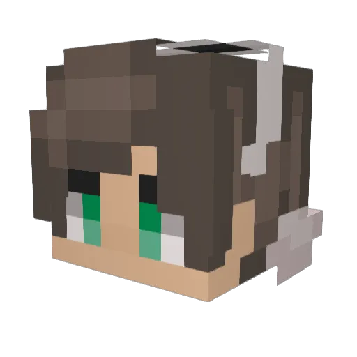 RlSING Minecraft avatar head, 3D render