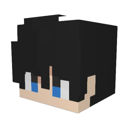 Rmbow Minecraft avatar head, 3D render