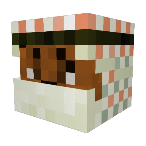 Rmz_20 Minecraft avatar head, 3D render
