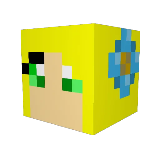 Roanie Minecraft avatar head, 3D render