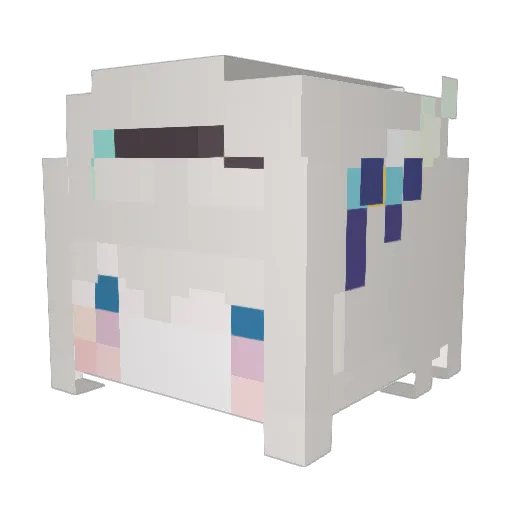 Roaringsea Minecraft avatar head, 3D render
