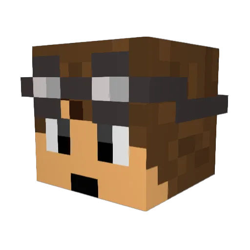 RobHLZ Minecraft avatar head, 3D render