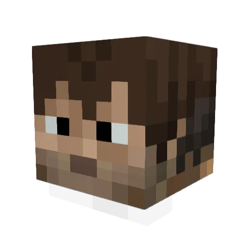 RobPK Minecraft avatar head, 3D render