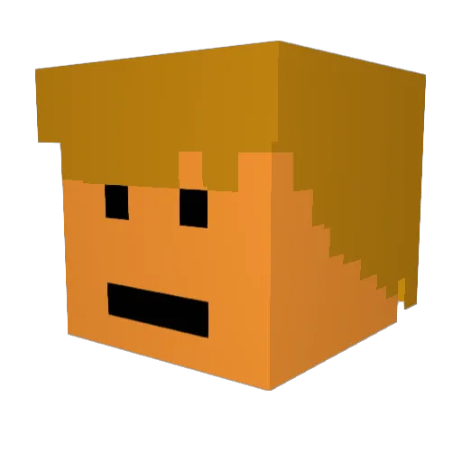 RobScorpion Minecraft avatar head, 3D render