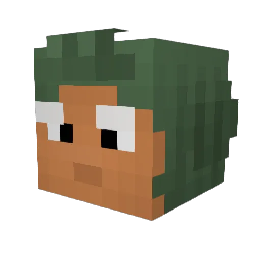 RobbRobb Minecraft avatar head, 3D render